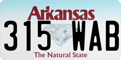 AR license plate 315WAB