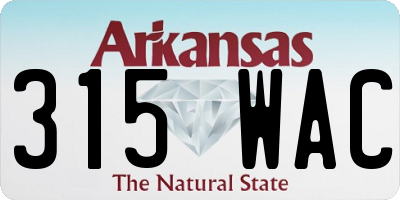 AR license plate 315WAC