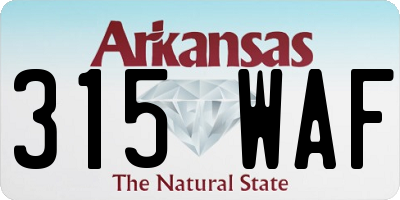 AR license plate 315WAF