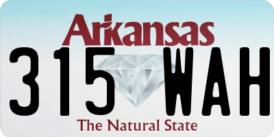 AR license plate 315WAH