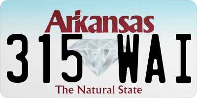 AR license plate 315WAI