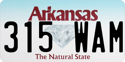 AR license plate 315WAM