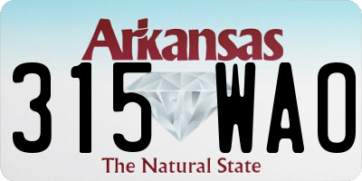 AR license plate 315WAO