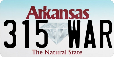AR license plate 315WAR