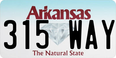 AR license plate 315WAY