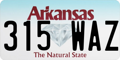 AR license plate 315WAZ
