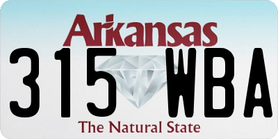AR license plate 315WBA