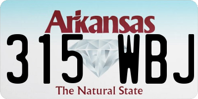 AR license plate 315WBJ