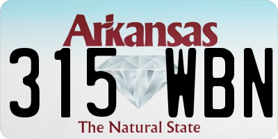 AR license plate 315WBN