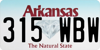 AR license plate 315WBW