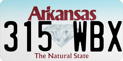AR license plate 315WBX