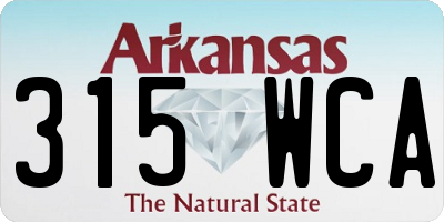 AR license plate 315WCA