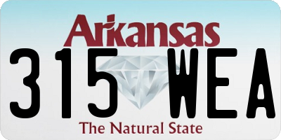 AR license plate 315WEA