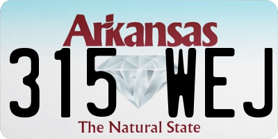 AR license plate 315WEJ