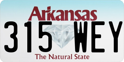 AR license plate 315WEY