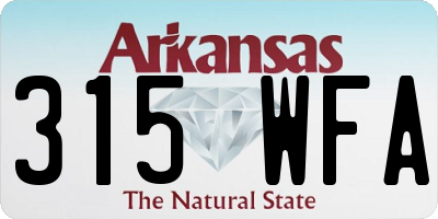 AR license plate 315WFA