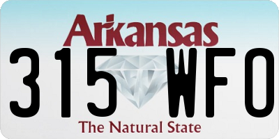 AR license plate 315WFO