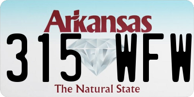 AR license plate 315WFW