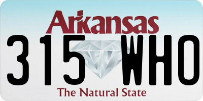 AR license plate 315WHO