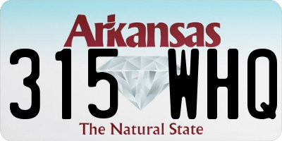 AR license plate 315WHQ
