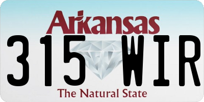 AR license plate 315WIR