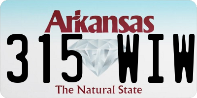 AR license plate 315WIW