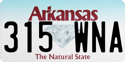 AR license plate 315WNA