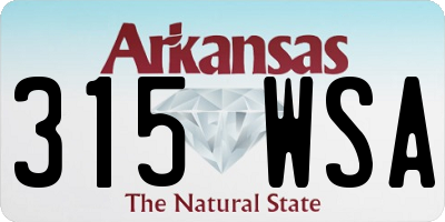 AR license plate 315WSA