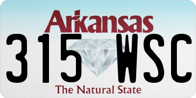 AR license plate 315WSC
