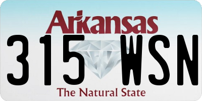 AR license plate 315WSN