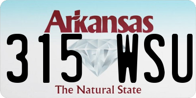 AR license plate 315WSU