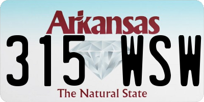 AR license plate 315WSW