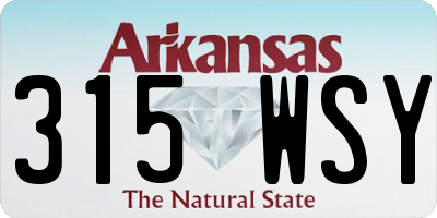 AR license plate 315WSY