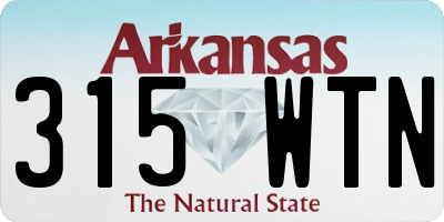 AR license plate 315WTN