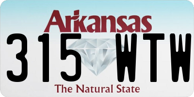 AR license plate 315WTW