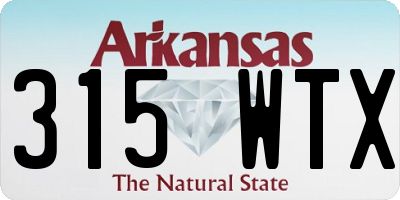 AR license plate 315WTX