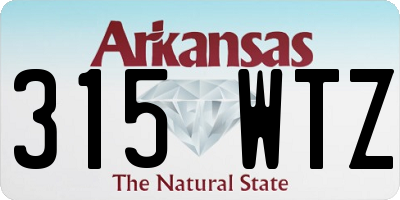 AR license plate 315WTZ