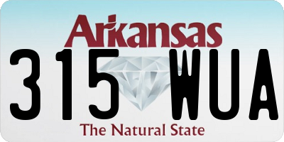 AR license plate 315WUA