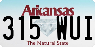 AR license plate 315WUI