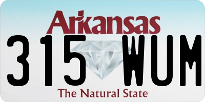 AR license plate 315WUM