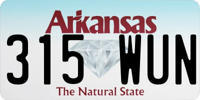 AR license plate 315WUN