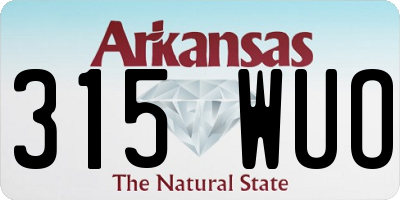 AR license plate 315WUO