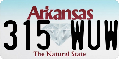 AR license plate 315WUW