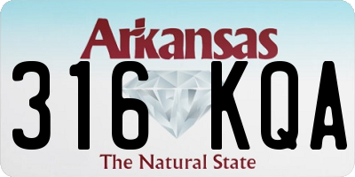 AR license plate 316KQA