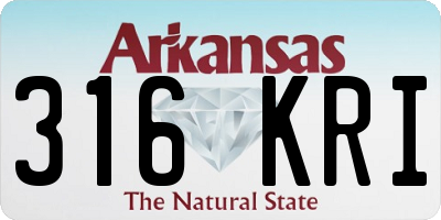AR license plate 316KRI