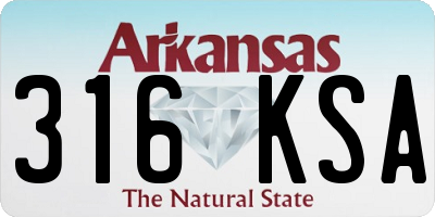 AR license plate 316KSA