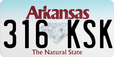 AR license plate 316KSK