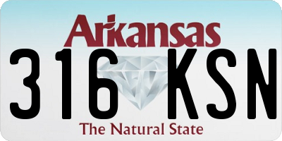 AR license plate 316KSN