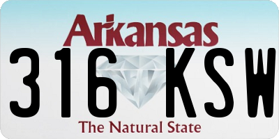 AR license plate 316KSW