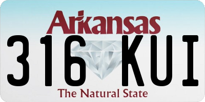AR license plate 316KUI
